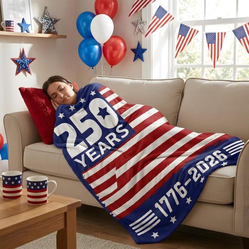 Tieshankao 4th of July Throw Blanket – American Flag Patriotic Decor for Independence Day, Veterans, Women, 250th Anniversary-Themed Gifts