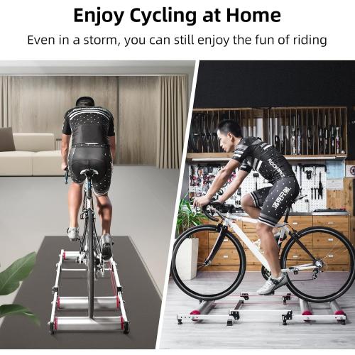 ROCKBROS Bike Rollers Adjustable Bike Trainer Stand Foldable Indoor Cycling Bicycle Roller with Resistance for MTB Road Bike Exercise