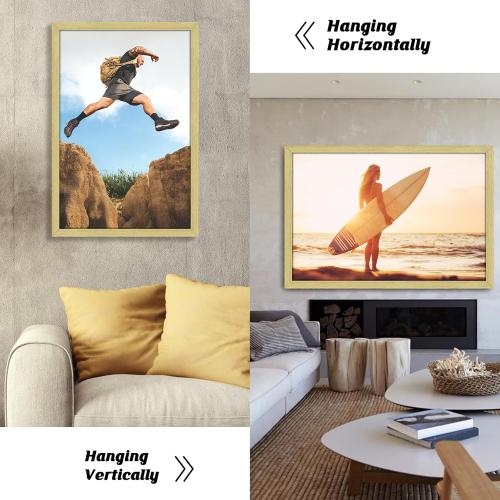 Set of 3 Size 24x36 Color Gold HLiWEGNS Gold Size 24x36 Frame Set of 3 - Vintage 24 x 36 Poster Frame with Plexiglass for Wall Gallery Display, 24x36 Picture Frame for Puzzles, Artwork, Photos and Posters - Ideal Christmas Day