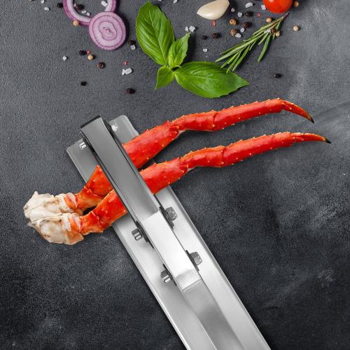 QWORK Stone Crab Claw Cracker, Solid Stainless Steel Construction, Durable Seafood Tool with wide Base, for Stone Crab Claw, Lobster Llaws, and other shellfish