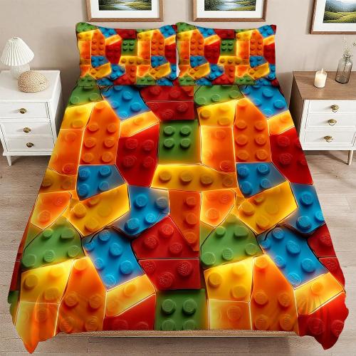 Autism Puzzle Bedding Set 3 Pieces Soft Comforter Cover Twin Size with 2 Pillowcases 1 Duvet Cover for Men Women Bedroom