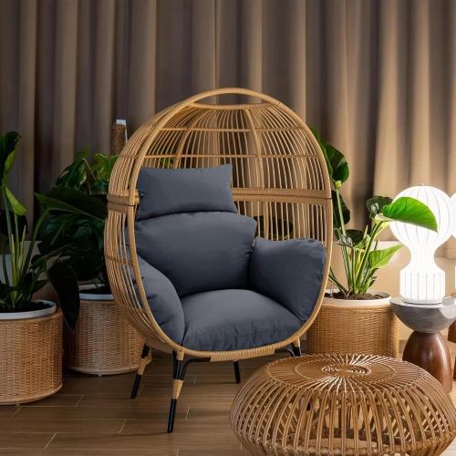 Egg Chair Cushion – Outdoor Hanging Chair Cushion, Replacement Cushions for Patio Swing, Waterproof, Fade- Resistant, Removable & Machine Washable Cover, Dark Grey