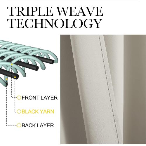 NICETOWN Natural Room Darkening Curtains 78 Long for Boho Farmhouse Home Decoration, Window Treatment Total Privacy Drape Panels for Bedroom Living Room Guest Room (55 Wide, Set of 2)