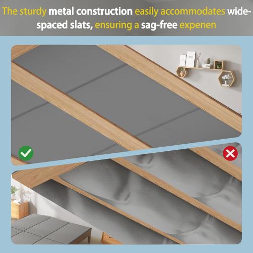 Metal-Frame-Bunkie-Board-Full-Size (54X75) for Under-Mattress-Support - Heavy Duty Bed Board Design,Folding, Noise Free, No Sagging