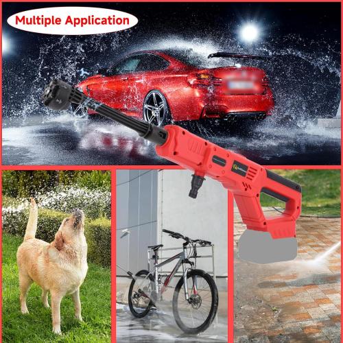 Cordless Pressure Washer for Milwaukee M18 Battery, 800 PSI Portable Power Washer with 6-in-1 Nozzle, 1.0 GPM Foam Cannon Power Pressure Washer for Car Floor Fence Wall Cleaning (Battery Not Included)