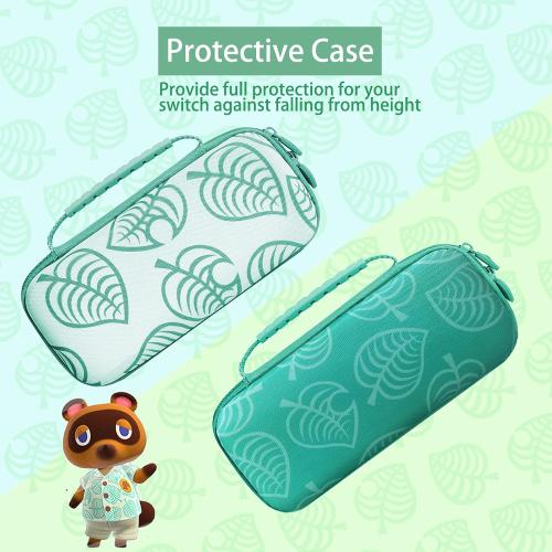 TIKOdirect Carrying Case Compatible with Nintendo Switch OLED Joy-Con Controllers Newest Updated with 4 Cute Thumb Grip Caps and 2 Screen Protectors, Anti-Scratch Touch Grip Cover, Animal Crossing