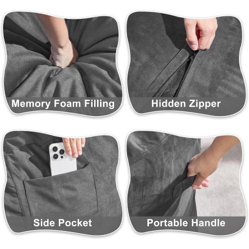 Hobestluk 3FT Bean Bag Chair Giant Bean Bag Chairs for Adults Large Bean Chairs with Removable Cover, Beanbag Chair with Filler, Adult Bean Bag Chairs for Living Room, Bedroom