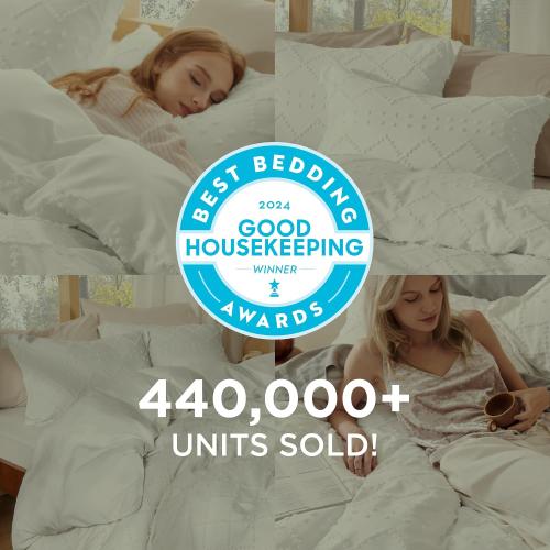 Bedsure Mineral Blue Boho Duvet Cover King, Soft Vintage Embroidery