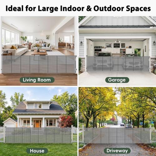 275 Retractable Baby Gates Extra Wide Retractable Fence Outdoor | 22ft Retractable Dog Gates for Doorways Extra Wide Baby Gate, 48 Tall Dog Gate Retractable Pet Gate for Garage, Driveway