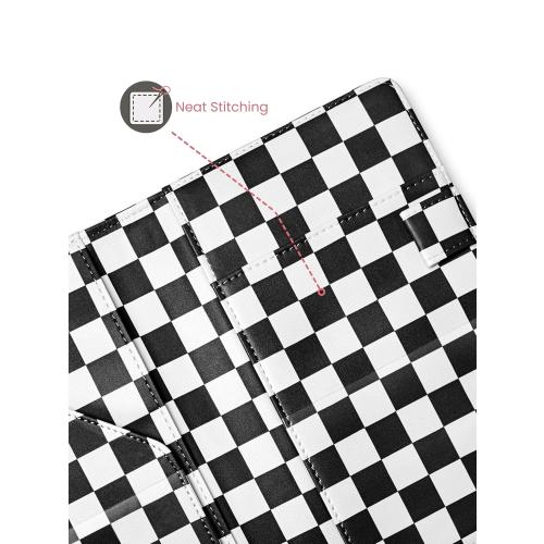 Waitress Server Book – Retro Checkerboard Server Wallet Organizer, Simple Guest Check Holder for Restaurant Waitstaff (Black & White，Small)
