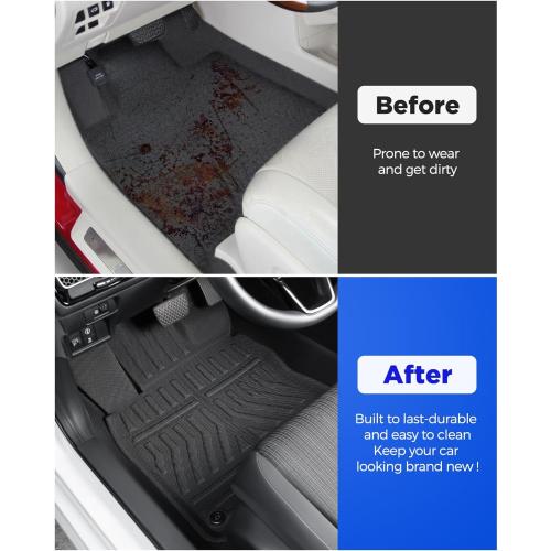 Custom Fit 3 Pcs Floor Mats for Honda Civic 2022-2025 - All-Weather Rubber Mats & Liners, Heavy Duty Car Interior Protection for Civic, Weather-Resistant & Easy to Clean