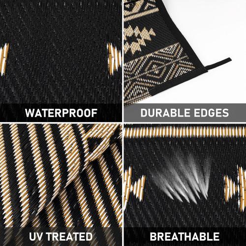 HiiARug Outdoor Rug for Patios Clearance 8'x10' Plastic Straw Rug Waterproof Reversible RV Mat Outdoor Area Rugs for RV, Backyard, Deck, Camping