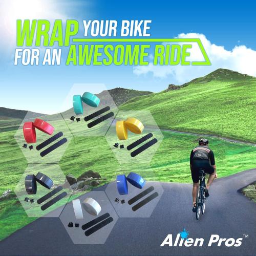 Set of 2 ALIEN PROS Bike Handlebar Tape EVA (Set of 2) Bianchi Green - Enhance Your Bike Grip with These Bicycle Handle bar Tape - Wrap Your Bike for an Awesome Comfortable Ride (Set of 2, Green)
