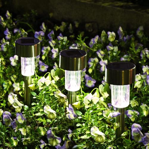 SOLPEX 12 Pack Solar Outdoor Lights Pathway, Stainless Steel Solar Lights Outdoor Waterproof,LED Landscape Lighting Solar Walkway Lights for Landscape/Patio/Lawn/Yard/Driveway-Cold White