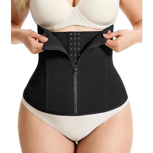 Gotoly Waist Trainer for Women Zipper Corset Shapewear Tummy Control Faja Body Shaper Waist Cincher Workout Girdlezi size s