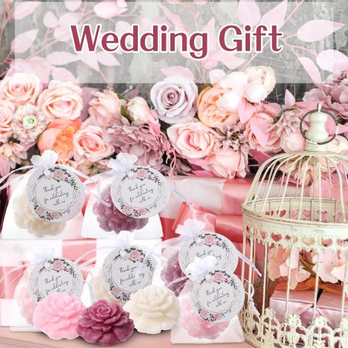 missing parts Demissle 24 Set Flower Mini Soaps for Guests Flower Soap Wedding Handmade Gift Favors Fancy Decorative with Thank You Tags for Wedding Bridal Guest Gift Party Favor(Rose)