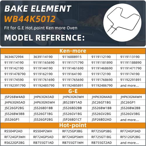 WB44k5012 Oven Bake Element Fit for G-E Ken-more Hot-point Oven Heating Element Replacement Replaces 325883 PS249247 WB44K5012E WB44K6012 WB44M0001 WB44M1 WB44X0234 WB44X230 WB44X234 by AMI PARTS