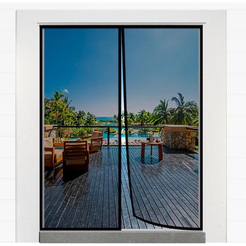 Magnetic Closure Screen Door for 62x81 French Door Sliding Door Pet and Dog Friendly, Durable Fiberglass Mesh Double Door Screen Mesh Retractable Curtain, Keep Bugs. Mosquito Out, Fly Screen