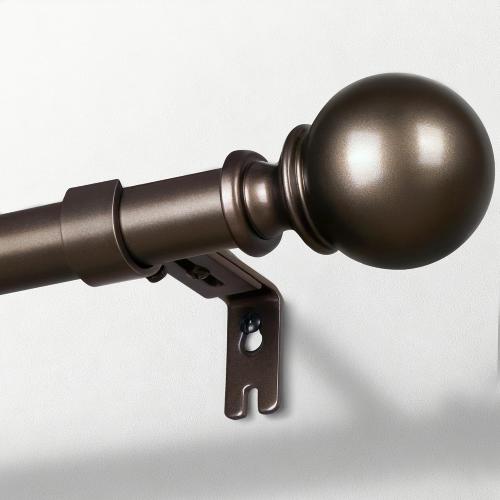 Zeerobee 1 Inch Adjustable Curtain Rods, 32-86, Antique Bronze