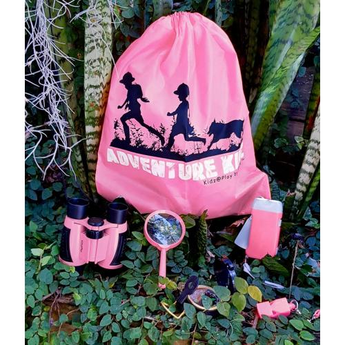 Adventure Kidz - Outdoor Exploration Kit, Children’s Toy Binoculars with Case, Flashlight, Compass, Fox Whistle, Magnifying Glass, Backpack. Great Gift Set for STEM, Pretend Play. Age 3