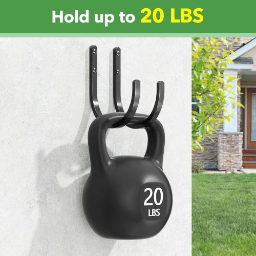Garden Hose Holder Wall Mount - Aluminum Hose Hanger for Outside, Durable Wall-Mounted Hooks for Garden & Outdoor Use（2 Hooks）