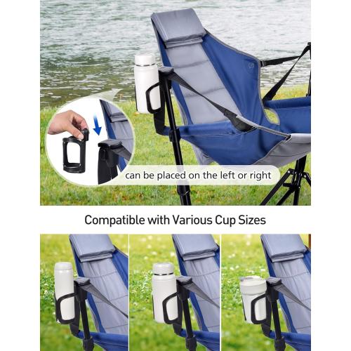 Hammock Camping Chair - 3 Heights Portable Hammock Chair Camping with Adjustable Backrest, Headrest, Padded Seat, Cup Holder - 450 LBS Heavy Duty