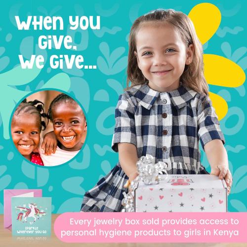 Pink Amitié Lane Unicorn Musical Jewelry Box for Girls - Unicorns Gifts For Girls - Music Box For 5 Year Old Birthday Gifts or Ages 6, 7, 8, Kids Jewelry Box, Unicorn Bedroom Decor For Little Girl (Pink)