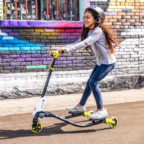 Yvolution Fliker A3/Pro Kids Drift Scooter, Adjustable Handlebar in 3 Heights, 3 Wheels, for Boys and Girls Age 7  Years Old, Max User Weight 175/220 Ibs