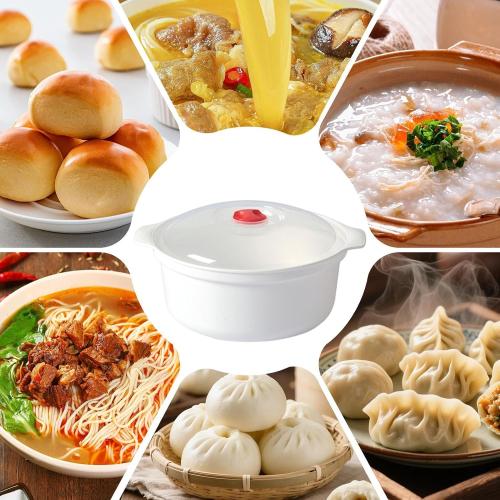 Microwave Steamer Kitchen Cooking Bowl | with Lid Anti-scalding Anti-slip Handle Microwave Steamer Bowl for Noodles, Dumplings, Bread, Vegetable Broccoli Spaghetti