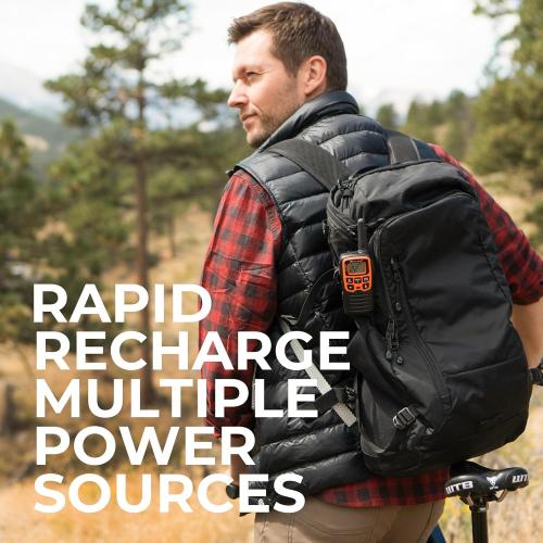 Midland- T51VP3 X-TALKER Spotting and Recovery Walkie-Talkie Long Range - FRS Two Way Radio for kids Caravanning with NOAA Weather Scan   Alert, 38 Privacy Codes - Black/Orange - 2 Pack