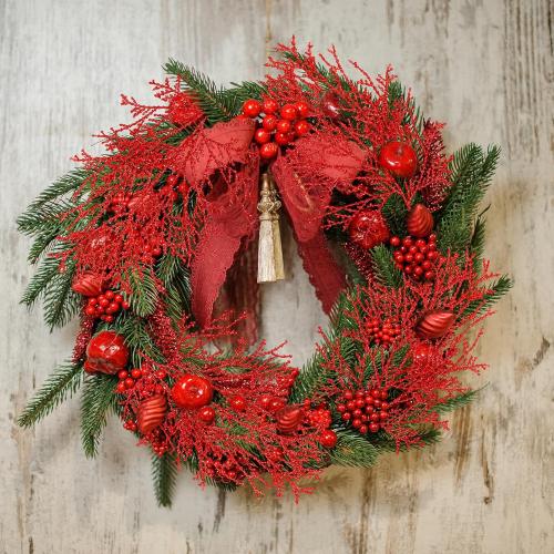 Winlyn 15 Pcs Red Glittered Cedar Sprays Christmas Floral Picks Artificial Cedar Branches Stems Red Christmas Tree Picks 15.4 Tall for Wedding Bouquet Wreath Floral Arrangement Seasonal Centerpiece
