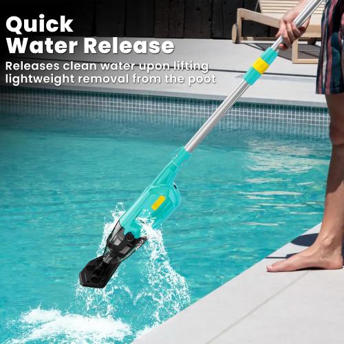 Green EFURDEN Pool Vacuum for Above Ground Pool, Cordless Handheld Rechargeable Pool Cleaner with Running Time Up to 60 Minutes for Sand and Debris, Ideal for In-Ground Pools, Spas, and Hot Tubs (Green)