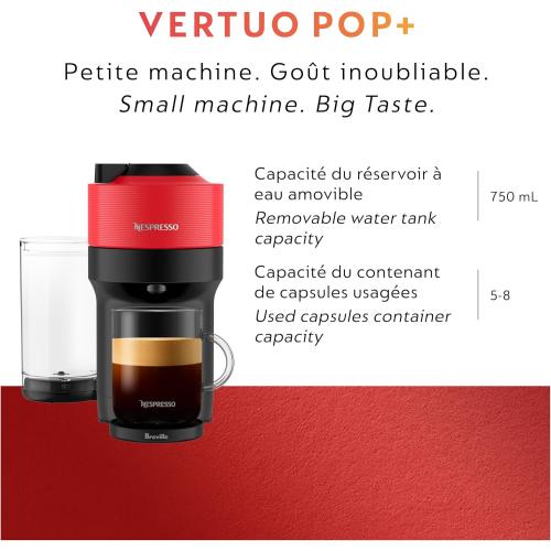 Nespresso Vertuo Pop  Coffee and Espresso Maker by Breville, Spicy Red