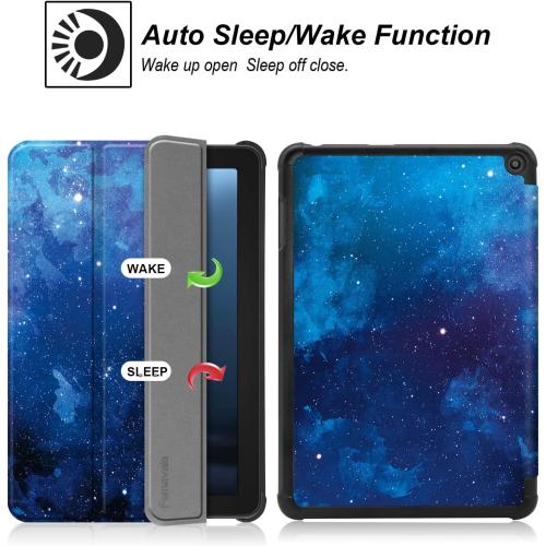 Famavala Shell Case Cover for 2024 New Amazon Fire HD 8 & 8 Plus Tablet (12th Generation/10th Generation, 2024/2022/2020 Release) (BlueSky)