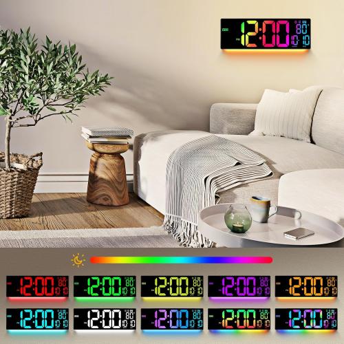 16.5 Large Digital Wall Clock RGB LED Display for Classroom with Remote