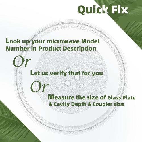 12 Whirlpool Microwave Glass Plate Replacement W11367904 W11291538 W10337247 W11443145, Compatible with Whirlpool Microwave Glass Turntable Plate WMH31017 WML55011 Whirlpool 12 Inch Microwave Plate