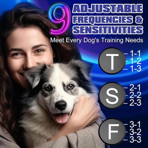 Meteralla 1500 mAh Rechargeable Anti Barking Device for Dogs Indoor and Outdoor, 9 Modes Dog Training & Behavior Aids Up to 50 Ft Range, Dog Barking Control Devices Safe for Humans, Dogs