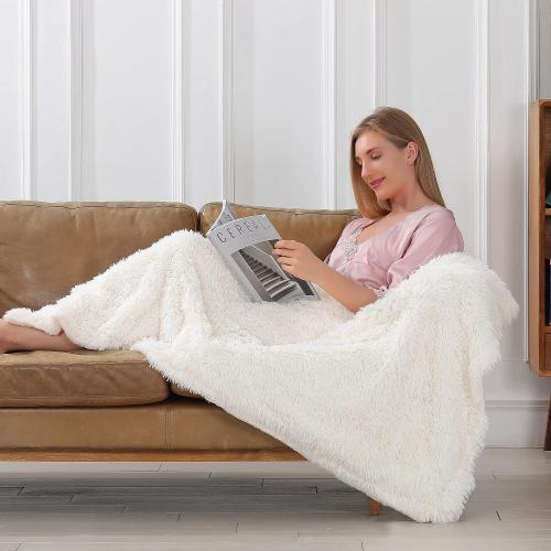 COLOR GREY ❗❗Tuddrom Decorative Extra Soft Fuzzy Faux Fur Throw Blanket 50 x 60,Solid Reversible Long Hair Shaggy Blanket,Fluffy Cozy Plush Comfy Microfiber Fleece Blankets for Couch Sofa Bedroom,