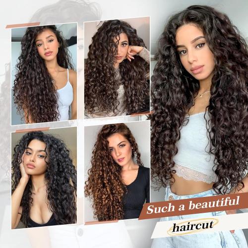Clip in Hair Extensions, FLUFYMOOZ 4PC 100％ Pure Protein Silk Hair Extensions Long Soft Natural Hairpiece 20 Inch Curly Hair Extension for Women (Medium Blonde to Light Blonde)