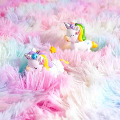 junovo Washable, Non-Slip Area Rug, Soft Rainbow Area Rug for Girl's Room, Children's Play mat, Baby Girl Bedroom Nursery Home Bedroom, 2ft x 3ft Tie-Dyed Rainbow