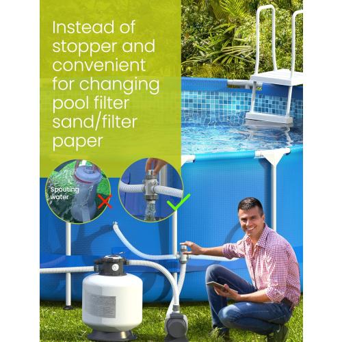 Split Swimming Pool Hose Plunger Valve, 2 in 1 Hose Plunger Valve Swimming Pool Part for Filter Circulation System