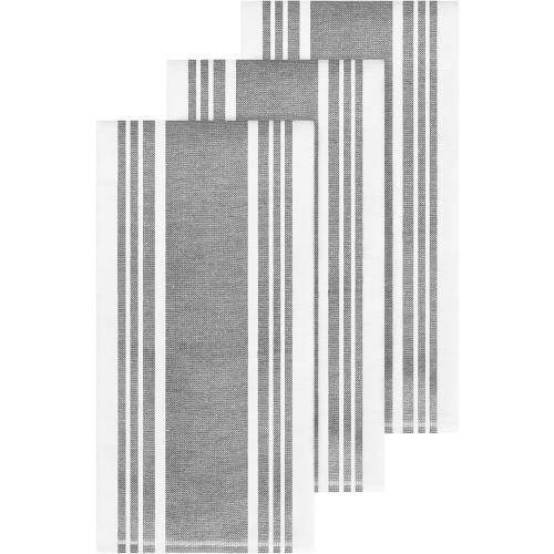 All-Clad Dual-Purpose Kitchen Towels: Highly Absorbent - 100% Cotton, 17x30 Dish Towels for Cleaning & Drying Dishes & Glassware, 3-Pack, Pewter