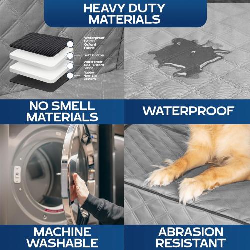 Ruff Liners Medium Back Seat Extender for Dogs, Gray – As Seen on Shark Tank – Hard Bottom Platform for Cars, SUVs & Mid-Size Trucks, 400lb Support, Waterproof – Rigid Back Seat Cover for Dogs