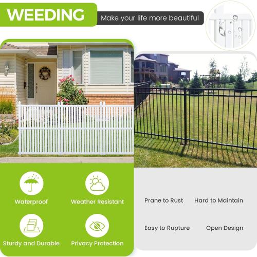 ‼️could have missing pieces or possibly stains ‼️Air Conditioner Fence 48 W X 48 H Trash Can Fence Pool Equipment Enclosure Vinyl Privacy Fence Outdoor No Dig Privacy Fence 3 Panels with Metal Stake, White