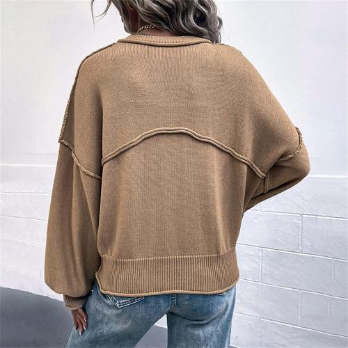 Size S..DGHM-JLMY Women's Reverse Pocket Sweater Lantern Sleeve Sweater Fall Clothes Fashion Solid Sleeve Lantern Sweater Clothes