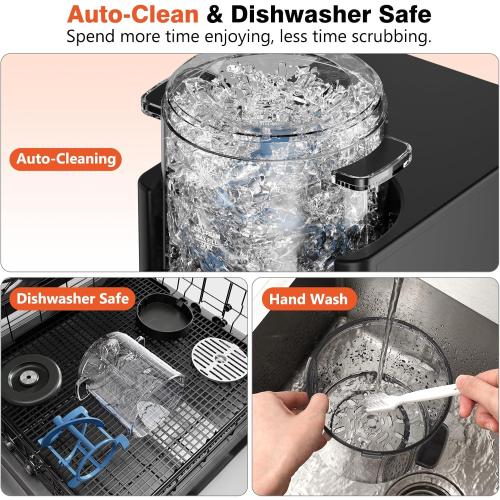 Slushie Machine, Frozen Drink and Ice Cream Machine for Home, Black | Slushy Margarita Frozen Drink Soft Serve Ice Cream Machine, 6 Preset, No Ice Needed, Fast Freeze, Temp Control, Easy to Clean