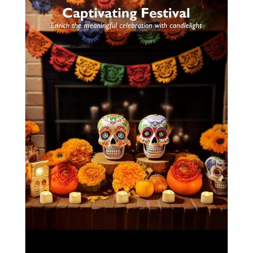 Homemory 12Pcs Flickering Flameless Candle Battery Operated, 200 Hours Fake Electric LED Tea Lights for Votive, Centerpiece Table Decorations, Wedding, Aniversary, Halloween, Christmas