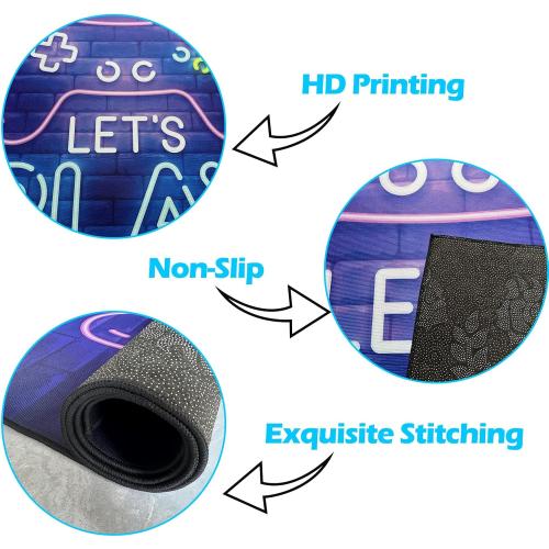 Gamer Rug for Game Room 3'x5' Non-Slip 3D Cool Printed Gaming Rugs for Bedroom and Living Room Decor