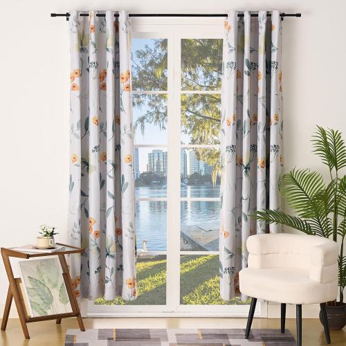 Black Curtain Rods for Windows 30 to 80 Inch,3/4 Inch Curtain Rod Set For Indoor and Outdoor,Easy to Install