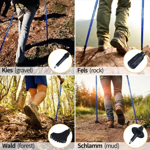Covacure Trekking Poles Collapsible Hiking Poles - Aluminum Alloy 7075 Trekking Sticks with Quick Lock System, Telescopic, Collapsible, Ultralight for Hiking, Camping & Backpacking